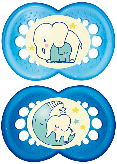 MUM Schnuller Night Silikon (blau) - Happy Kids Shop